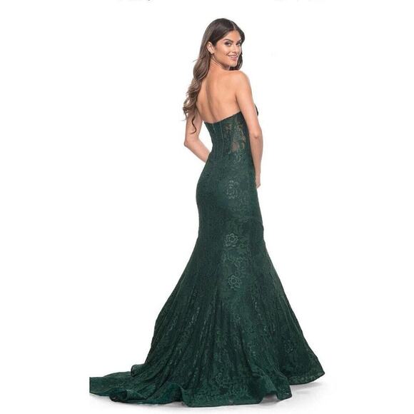 NWT LaFemme 32249 Green Corset Mermaid Prom Dress Size 6 - Picture 2 of 12